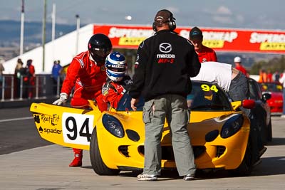 94;24-April-2011;Ashley-Miller;Australia;Bathurst;Bathurst-Motor-Festival;John-Prefontaine;Mt-Panorama;NSW;New-South-Wales;Production-Sports-Cars;Team-Dark-Horse-Racing;atmosphere;auto;motorsport;pitlane;racing