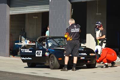 47;24-April-2011;Australia;Bathurst;Bathurst-Motor-Festival;Corey-Stevens;Geoff-Marsh;Mazda-MX‒5;Mazda-MX5;Mazda-Miata;Mt-Panorama;NSW;New-South-Wales;Production-Sports-Cars;atmosphere;auto;motorsport;pitlane;racing