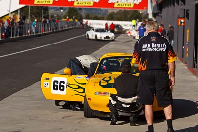 66;24-April-2011;Australia;Bathurst;Bathurst-Motor-Festival;Cameron-Hein;Mazda-MX‒5;Mazda-MX5;Mazda-Miata;Mt-Panorama;NSW;New-South-Wales;Paul-Chapman;Production-Sports-Cars;atmosphere;auto;motorsport;pitlane;racing