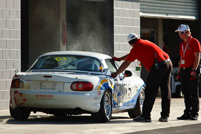 75;24-April-2011;75;Australia;Bathurst;Bathurst-Motor-Festival;Mazda-MX‒5;Mazda-MX5;Mazda-Miata;Michael-Hall;Mt-Panorama;NSW;New-South-Wales;Production-Sports-Cars;Steven-Head;Topshot;atmosphere;auto;motorsport;pitlane;racing