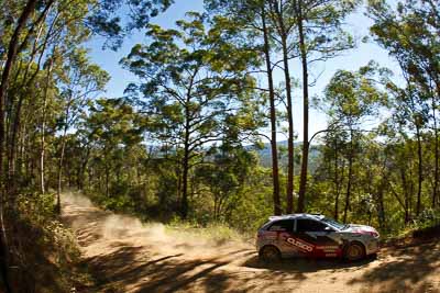 15;11-May-2011;APRC;Asia-Pacific-Rally-Championship;Australia;IROQ;Imbil;International-Rally-Of-Queensland;Karamjit-Singh;Proton-Cusco-Rally-Team;Proton-Satria-Neo;QLD;Queensland;Sunshine-Coast;Vivek-Ponnusamy;auto;fisheye;motorsport;racing;testing