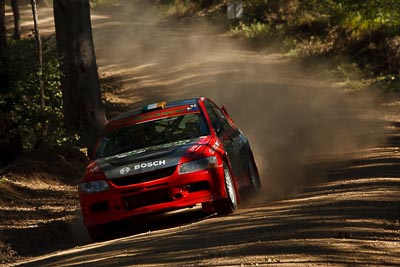 26;11-May-2011;26;ARC;Australia;Australian-Rally-Championship;Ben-Atkinson;Charlie-Drake;IROQ;Imbil;International-Rally-Of-Queensland;Mitsubishi-Lancer-Evolution-VIII;QLD;Queensland;Sunshine-Coast;auto;motorsport;racing;telephoto;testing