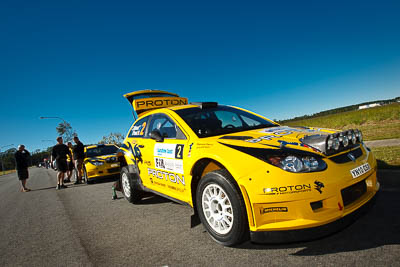 2;13-May-2011;2;APRC;Asia-Pacific-Rally-Championship;Australia;Caloundra;Chris-Atkinson;IROQ;International-Rally-Of-Queensland;Proton-Motorsports;Proton-Satria-Neo-S2000;QLD;Queensland;Stephane-Prevot;Sunshine-Coast;auto;motorsport;racing;shakedown;wide-angle