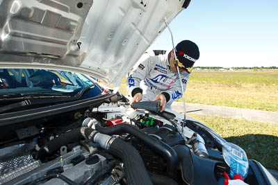 13-May-2011;APRC;Asia-Pacific-Rally-Championship;Atsushi-Masumura;Australia;Caloundra;IROQ;International-Rally-Of-Queensland;QLD;Queensland;Sunshine-Coast;auto;motorsport;portrait;racing;shakedown;wide-angle