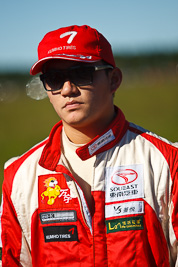 13-May-2011;APRC;Asia-Pacific-Rally-Championship;Australia;Caloundra;Hao-Yuan;IROQ;International-Rally-Of-Queensland;QLD;Queensland;Sunshine-Coast;auto;motorsport;portrait;racing;shakedown;telephoto