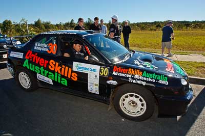 30;13-May-2011;30;ARC;Australia;Australian-Rally-Championship;Caloundra;DSA-Motorsport;IROQ;International-Rally-Of-Queensland;Mark-Butcher;QLD;Queensland;Subaru-Impreza-WRX;Sunshine-Coast;Warren-Phillip‒Clarke;auto;motorsport;racing;shakedown;wide-angle