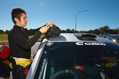 13-May-2011;APRC;Akira-Bamba;Asia-Pacific-Rally-Championship;Australia;Caloundra;IROQ;International-Rally-Of-Queensland;QLD;Queensland;Sunshine-Coast;auto;motorsport;portrait;racing;shakedown;wide-angle