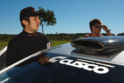 13-May-2011;APRC;Akira-Bamba;Asia-Pacific-Rally-Championship;Australia;Caloundra;IROQ;International-Rally-Of-Queensland;QLD;Queensland;Sunshine-Coast;auto;motorsport;portrait;racing;shakedown;wide-angle