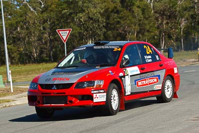 24;13-May-2011;24;ARC;Australia;Australian-Rally-Championship;Caloundra;Helen-Cheers;IROQ;International-Rally-Of-Queensland;Michael-Boaden;Mitsubishi-Lancer-Evolution-IX;QLD;Queensland;Sunshine-Coast;auto;motorsport;racing;shakedown;telephoto