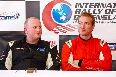 13-May-2011;ARC;Activ-RallySport;Australia;Australian-Rally-Championship;Caloundra;IROQ;International-Rally-Of-Queensland;Justin-Dowel;QLD;Queensland;Ryan-Smart;Sunshine-Coast;auto;motorsport;portrait;racing;shakedown;telephoto