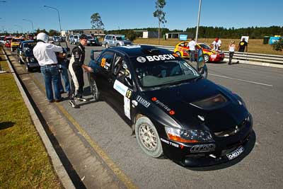 19;13-May-2011;19;ARC;Activ-RallySport;Australia;Australian-Rally-Championship;Caloundra;IROQ;International-Rally-Of-Queensland;Justin-Dowel;Matt-Lee;Mitsubishi-Lancer-Evolution-IX;QLD;Queensland;Sunshine-Coast;auto;motorsport;racing;shakedown;wide-angle