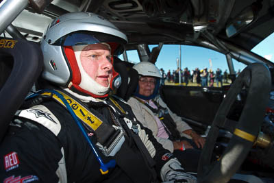 13-May-2011;ARC;Activ-RallySport;Australia;Australian-Rally-Championship;Caloundra;IROQ;International-Rally-Of-Queensland;Justin-Dowel;QLD;Queensland;Sunshine-Coast;auto;motorsport;portrait;racing;shakedown;wide-angle