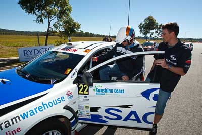 22;13-May-2011;22;ARC;Australia;Australian-Rally-Championship;Caloundra;IROQ;International-Rally-Of-Queensland;John-McCarthy;Mitsubishi-Lancer-Evolution-X;QLD;Queensland;Sachs-Rally-Team;Steven-Shepheard;Sunshine-Coast;auto;motorsport;racing;shakedown;wide-angle