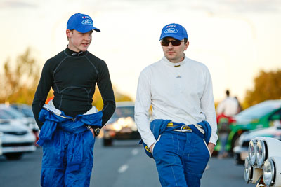 13-May-2011;APRC;Asia-Pacific-Rally-Championship;Australia;Caloundra;Daymon-Nicoli;IROQ;International-Rally-Of-Queensland;QLD;Queensland;Razvan-Vlad;Sunshine-Coast;Topshot;auto;motorsport;portrait;racing;telephoto;twilight