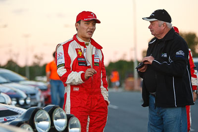 13-May-2011;APRC;Asia-Pacific-Rally-Championship;Australia;Caloundra;Hao-Yuan;IROQ;International-Rally-Of-Queensland;QLD;Queensland;Sunshine-Coast;auto;motorsport;portrait;racing;telephoto;twilight