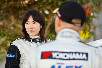 13-May-2011;APRC;Akiko-Nakagawa;Asia-Pacific-Rally-Championship;Australia;Caloundra;IROQ;International-Rally-Of-Queensland;QLD;Queensland;Sunshine-Coast;auto;motorsport;portrait;racing;telephoto;twilight