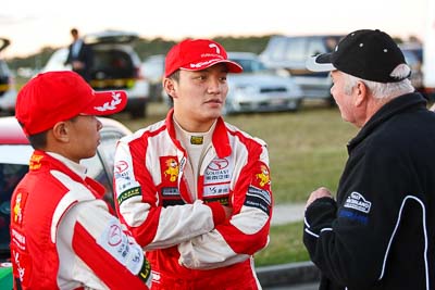 13-May-2011;APRC;Asia-Pacific-Rally-Championship;Australia;Caloundra;Hao-Yuan;IROQ;International-Rally-Of-Queensland;QLD;Queensland;Sunshine-Coast;auto;motorsport;portrait;racing;telephoto;twilight