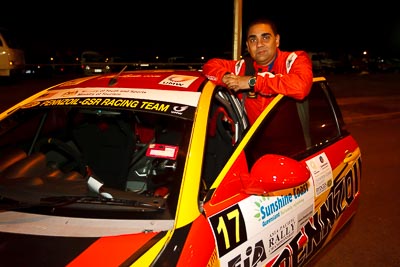 13-May-2011;APRC;Asia-Pacific-Rally-Championship;Australia;Caloundra;IROQ;International-Rally-Of-Queensland;Jagdev-Singh;QLD;Queensland;Sunshine-Coast;auto;motorsport;night;portrait;racing;wide-angle