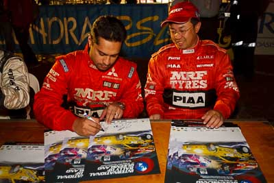 13-May-2011;APRC;Asia-Pacific-Rally-Championship;Australia;Caloundra;Gaurav-Gill;IROQ;International-Rally-Of-Queensland;Katsu-Taguchi;QLD;Queensland;Sunshine-Coast;auto;motorsport;night;portrait;racing;wide-angle