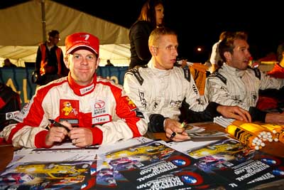 13-May-2011;APRC;Alister-McRae;Asia-Pacific-Rally-Championship;Australia;Caloundra;IROQ;International-Rally-Of-Queensland;Mark-Higgins;QLD;Queensland;Sunshine-Coast;Topshot;auto;motorsport;night;portrait;racing;wide-angle