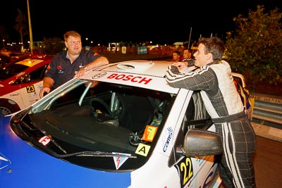 22;13-May-2011;22;ARC;Australia;Australian-Rally-Championship;Caloundra;IROQ;International-Rally-Of-Queensland;John-McCarthy;Mitsubishi-Lancer-Evolution-X;QLD;Queensland;Sachs-Rally-Team;Steven-Shepheard;Sunshine-Coast;auto;motorsport;night;portrait;racing;wide-angle