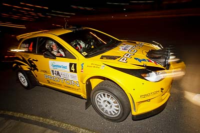 4;13-May-2011;4;APRC;Alister-McRae;Asia-Pacific-Rally-Championship;Australia;Bill-Hayes;Caloundra;IROQ;International-Rally-Of-Queensland;Proton-Motorsports;Proton-Satria-Neo-S2000;QLD;Queensland;Sunshine-Coast;Topshot;auto;motorsport;night;racing;wide-angle