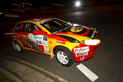 17;13-May-2011;17;APRC;Asia-Pacific-Rally-Championship;Australia;Caloundra;Gunaseelan-Rajoo;IROQ;International-Rally-Of-Queensland;Jagdev-Singh;Pennzoil-GSR-Racing-Team;Proton-Satria-Neo;QLD;Queensland;Sunshine-Coast;auto;motorsport;night;racing;wide-angle