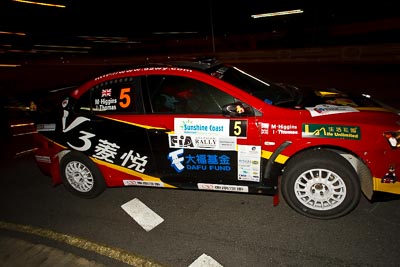 5;13-May-2011;5;APRC;Asia-Pacific-Rally-Championship;Australia;Caloundra;IROQ;Ieuan-Thomas;International-Rally-Of-Queensland;Mark-Higgins;Mitsubishi-Lancer-Evolution-X;QLD;Queensland;Soueast-Motor-Kumho-Team;Sunshine-Coast;auto;motorsport;night;racing;wide-angle