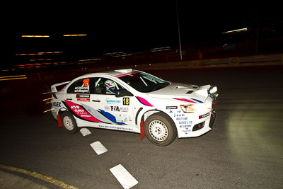 18;13-May-2011;APRC;Akiko-Nakagawa;Asia-Pacific-Rally-Championship;Atsushi-Masumura;Australia;Caloundra;IROQ;International-Rally-Of-Queensland;Mitsubishi-Lancer-Evolution-X;QLD;Queensland;Sunshine-Coast;Super-Alex-Troop;auto;motorsport;night;racing;wide-angle