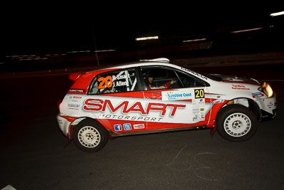 20;13-May-2011;20;ARC;Australia;Australian-Rally-Championship;Caloundra;IROQ;International-Rally-Of-Queensland;John-Allen;QLD;Queensland;Ryan-Smart;Smart-Motorsport;Sunshine-Coast;Toyota-Corolla-Sportivo;auto;motorsport;night;racing;wide-angle