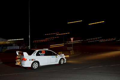 28;13-May-2011;ARC;Australia;Australian-Rally-Championship;Caloundra;IROQ;International-Rally-Of-Queensland;Martin-Penfold;Mitsubishi-Lancer-Evolution-VII;Paul-Andrews;QLD;Queensland;Sunshine-Coast;auto;motorsport;night;racing;wide-angle