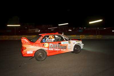 32;13-May-2011;ARC;Australia;Australian-Rally-Championship;Caloundra;IROQ;International-Rally-Of-Queensland;Mitsubishi-Lancer-Evolution-III;Nigel-Shellshear;Paul-Fletcher;QLD;Queensland;Sunshine-Coast;auto;motorsport;night;racing;wide-angle