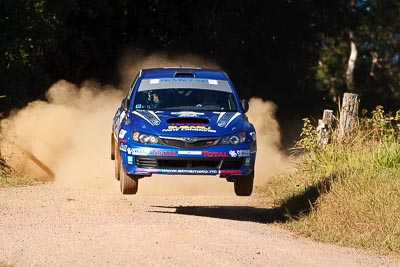 8;14-May-2011;8;APRC;Asia-Pacific-Rally-Championship;Australia;IROQ;Imbil;International-Rally-Of-Queensland;Jean‒Louis-Leyraud;Malcom-Peden;QLD;Queensland;Subaru-Impreza-WRX-STI;Sunshine-Coast;auto;motorsport;racing;super-telephoto