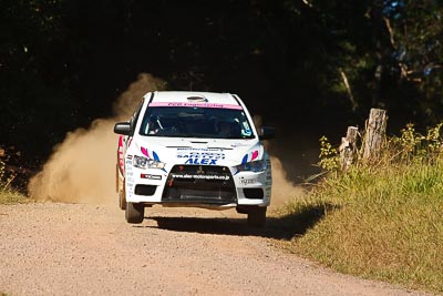 18;14-May-2011;APRC;Akiko-Nakagawa;Asia-Pacific-Rally-Championship;Atsushi-Masumura;Australia;IROQ;Imbil;International-Rally-Of-Queensland;Mitsubishi-Lancer-Evolution-X;QLD;Queensland;Sunshine-Coast;Super-Alex-Troop;auto;motorsport;racing;super-telephoto