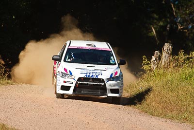 18;14-May-2011;APRC;Akiko-Nakagawa;Asia-Pacific-Rally-Championship;Atsushi-Masumura;Australia;IROQ;Imbil;International-Rally-Of-Queensland;Mitsubishi-Lancer-Evolution-X;QLD;Queensland;Sunshine-Coast;Super-Alex-Troop;auto;motorsport;racing;super-telephoto