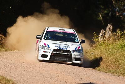 18;14-May-2011;APRC;Akiko-Nakagawa;Asia-Pacific-Rally-Championship;Atsushi-Masumura;Australia;IROQ;Imbil;International-Rally-Of-Queensland;Mitsubishi-Lancer-Evolution-X;QLD;Queensland;Sunshine-Coast;Super-Alex-Troop;auto;motorsport;racing;super-telephoto