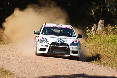 18;14-May-2011;APRC;Akiko-Nakagawa;Asia-Pacific-Rally-Championship;Atsushi-Masumura;Australia;IROQ;Imbil;International-Rally-Of-Queensland;Mitsubishi-Lancer-Evolution-X;QLD;Queensland;Sunshine-Coast;Super-Alex-Troop;auto;motorsport;racing;super-telephoto