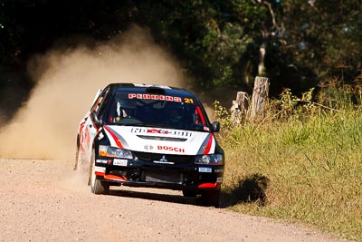 21;14-May-2011;21;ARC;Australia;Australian-Rally-Championship;IROQ;Imbil;International-Rally-Of-Queensland;Lee-Tierney;Mark-Pedder;Mitsubishi-Lancer-Evolution-IX;Pedders-Suspension;QLD;Queensland;Sunshine-Coast;auto;motorsport;racing;super-telephoto