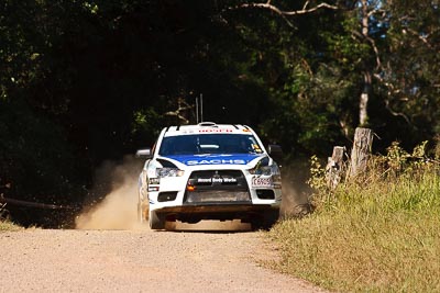 22;14-May-2011;22;ARC;Australia;Australian-Rally-Championship;IROQ;Imbil;International-Rally-Of-Queensland;John-McCarthy;Mitsubishi-Lancer-Evolution-X;QLD;Queensland;Sachs-Rally-Team;Steven-Shepheard;Sunshine-Coast;auto;motorsport;racing;super-telephoto