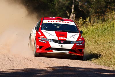 23;14-May-2011;23;ARC;Australia;Australian-Rally-Championship;Eli-Evans;Glen-Weston;Honda-Civic-Type-R;IROQ;Imbil;International-Rally-Of-Queensland;QLD;Queensland;Sunshine-Coast;auto;motorsport;racing;super-telephoto