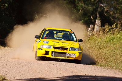 25;14-May-2011;25;ARC;Australia;Australian-Rally-Championship;Hugh-Reardon‒Smith;IROQ;Imbil;International-Rally-Of-Queensland;John-Goasdoue;Mitsubishi-Lancer-Evolution-VI;QLD;Queensland;Sunshine-Coast;auto;motorsport;racing;super-telephoto