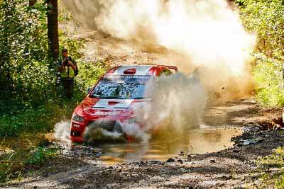 3;14-May-2011;3;APRC;Asia-Pacific-Rally-Championship;Australia;Gaurav-Gill;Glen-Macneall;IROQ;Imbil;International-Rally-Of-Queensland;Mitsubishi-Lancer-Evolution-X;QLD;Queensland;Sunshine-Coast;Team-MRF;auto;motorsport;racing;telephoto;water-splash