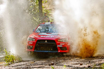 3;14-May-2011;3;APRC;Asia-Pacific-Rally-Championship;Australia;Gaurav-Gill;Glen-Macneall;IROQ;Imbil;International-Rally-Of-Queensland;Mitsubishi-Lancer-Evolution-X;QLD;Queensland;Sunshine-Coast;Team-MRF;auto;motorsport;racing;telephoto;water-splash