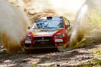 5;14-May-2011;5;APRC;Asia-Pacific-Rally-Championship;Australia;IROQ;Ieuan-Thomas;Imbil;International-Rally-Of-Queensland;Mark-Higgins;Mitsubishi-Lancer-Evolution-X;QLD;Queensland;Soueast-Motor-Kumho-Team;Sunshine-Coast;auto;motorsport;racing;telephoto;water-splash