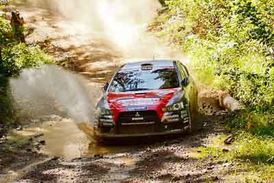 6;14-May-2011;6;APRC;Asia-Pacific-Rally-Championship;Australia;IROQ;Imbil;International-Rally-Of-Queensland;Mitsubishi-Lancer-Evolution-IX;Pertamina-Cusco-Racing;QLD;Queensland;Rifat-Sungkar;Scott-Beckwith;Sunshine-Coast;auto;motorsport;racing;telephoto;water-splash