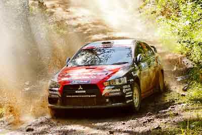 6;14-May-2011;6;APRC;Asia-Pacific-Rally-Championship;Australia;IROQ;Imbil;International-Rally-Of-Queensland;Mitsubishi-Lancer-Evolution-IX;Pertamina-Cusco-Racing;QLD;Queensland;Rifat-Sungkar;Scott-Beckwith;Sunshine-Coast;auto;motorsport;racing;telephoto;water-splash