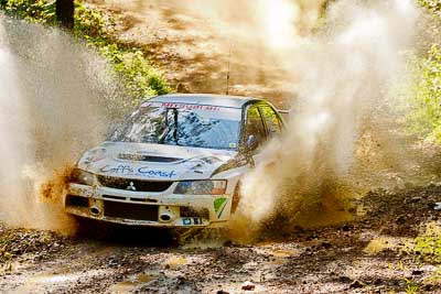 7;14-May-2011;7;APRC;Asia-Pacific-Rally-Championship;Australia;David-Green;IROQ;Imbil;International-Rally-Of-Queensland;Mitsubishi-Lancer-Evolution-IX;Nathan-Quinn;QLD;Queensland;Sunshine-Coast;auto;motorsport;racing;telephoto;water-splash