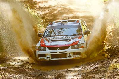 9;14-May-2011;9;APRC;Asia-Pacific-Rally-Championship;Australia;Brian-Green;Fleur-Pedersen;IROQ;Imbil;International-Rally-Of-Queensland;Mitsubishi-Lancer-Evolution-IX;QLD;Queensland;Sunshine-Coast;auto;motorsport;racing;telephoto;water-splash