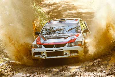 9;14-May-2011;9;APRC;Asia-Pacific-Rally-Championship;Australia;Brian-Green;Fleur-Pedersen;IROQ;Imbil;International-Rally-Of-Queensland;Mitsubishi-Lancer-Evolution-IX;QLD;Queensland;Sunshine-Coast;auto;motorsport;racing;telephoto;water-splash