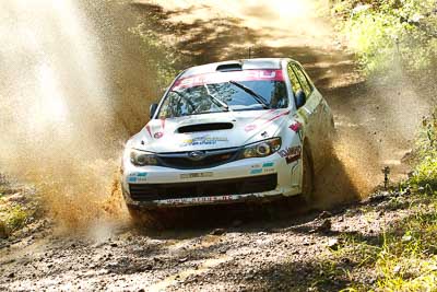 10;10;14-May-2011;APRC;Asia-Pacific-Rally-Championship;Australia;Daniel-Palau;IROQ;Imbil;International-Rally-Of-Queensland;Possum-Bourne-Motorsport;QLD;Queensland;Subaru-Impreza-WRX-STI;Sunshine-Coast;Thierry-Song;auto;motorsport;racing;telephoto;water-splash